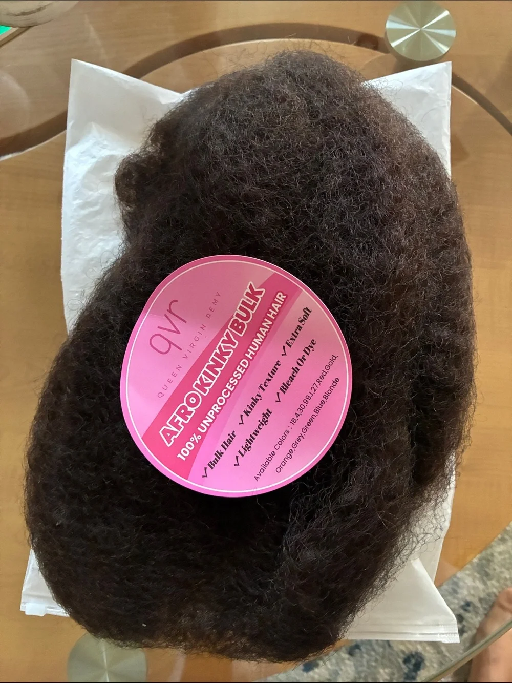 QVR Afro Kinkys Bulk Human Hair for Dreadlock Extensions Repair Locs 50 Gram/